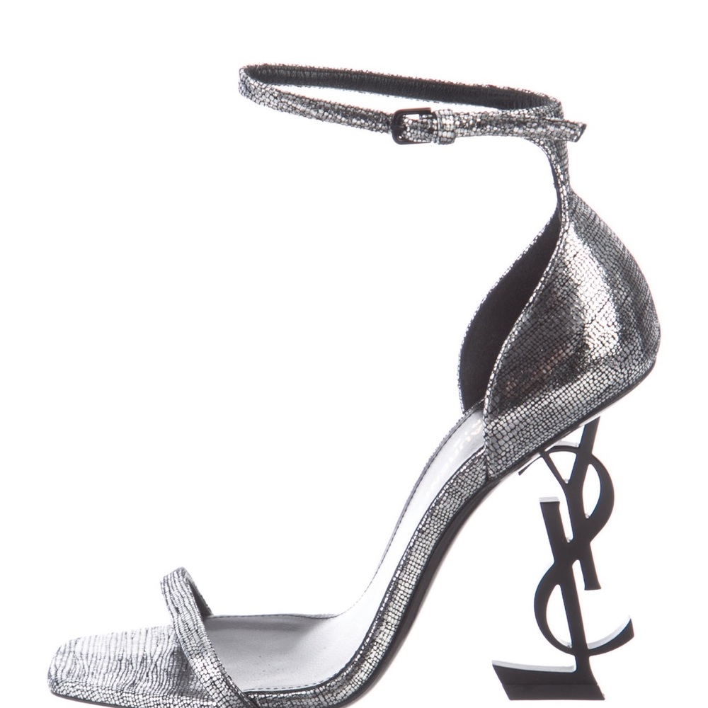 Silver/ Metallic Opyum YSL Heel